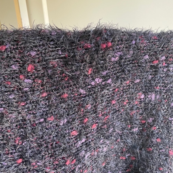 Soft Black Tinsel Knit Cropped Sweater Jacket - Picture 8 of 14